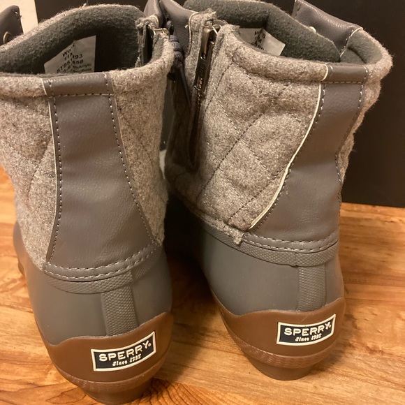 Sperry Saltwater Wool Grey Duck Boots 11m 11 new winter rain - Picture 2 of 6